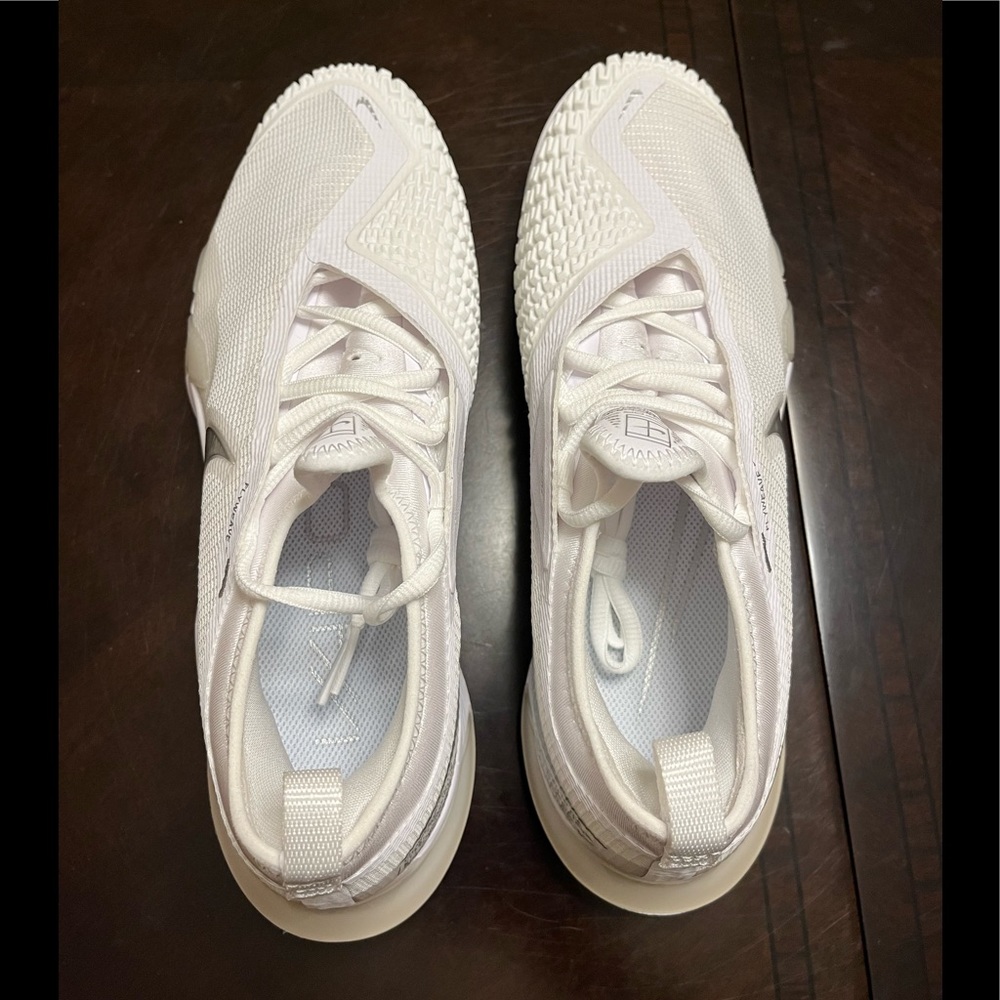 New Nike Court React Vapor NXT White Silver Tennis Sneaker Shoes - Picture 11 of 12